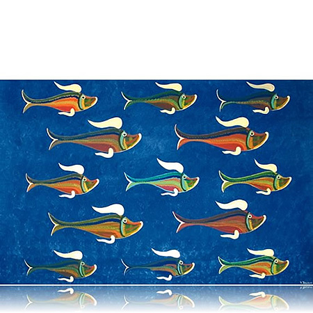 PESCIPLINAacrilico su tela cm. 100 x 150 (20/07)